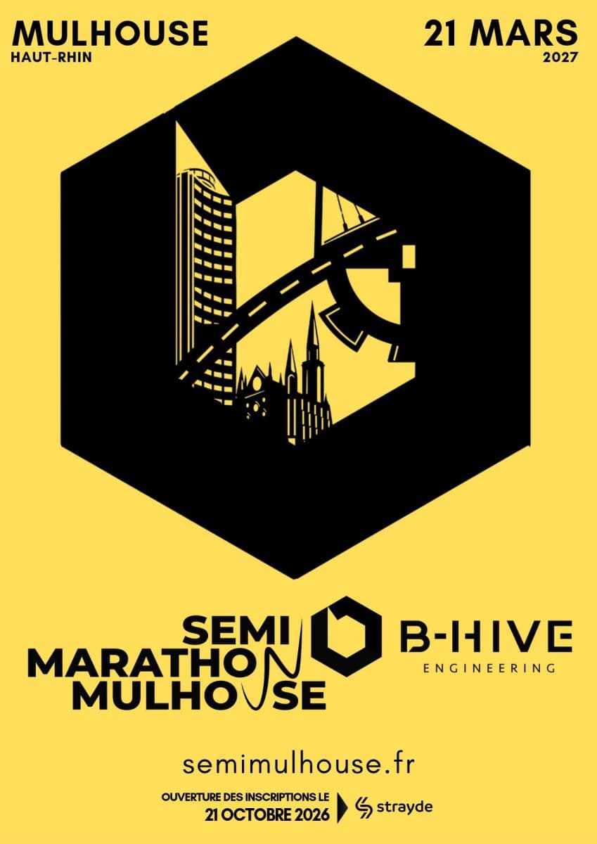 Affiche B-Hive Semi-marathon de Mulhouse