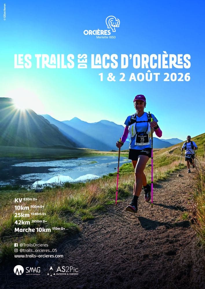 Affiche Les Trails des Lacs d'Orcières 2026