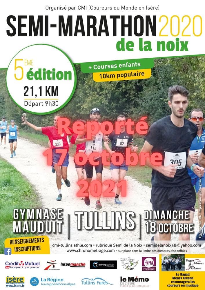 Affiche Semi-marathon de la Noix 2021