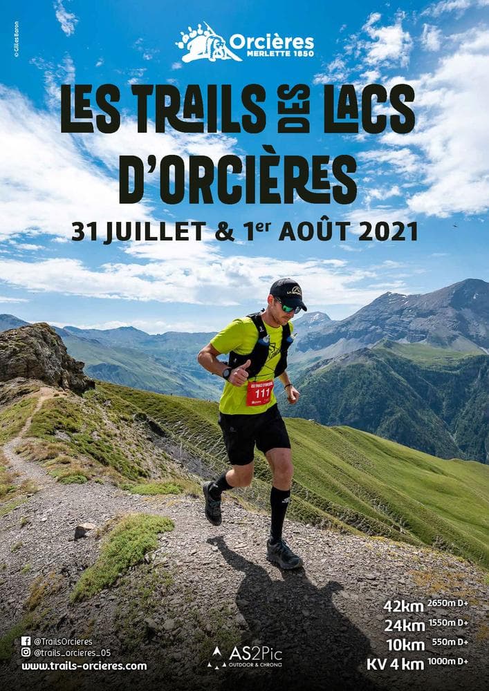 Affiche Trails des Lacs d’Orcières 2021