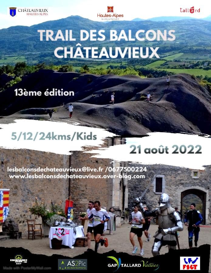 Affiche Trail des balcons de Chateauvieux 2022