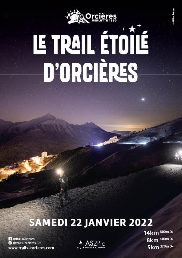 Affiche Trail étoilé d’Orcières 2022