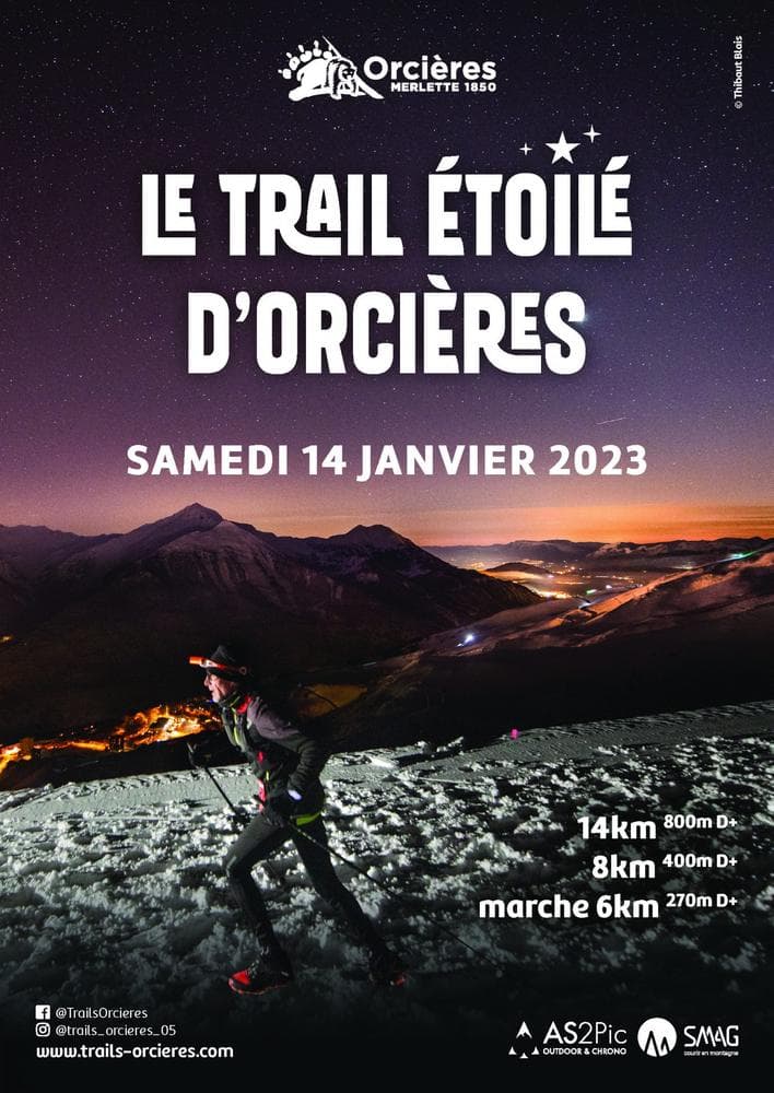 Affiche Trail étoilé d’Orcières 2023