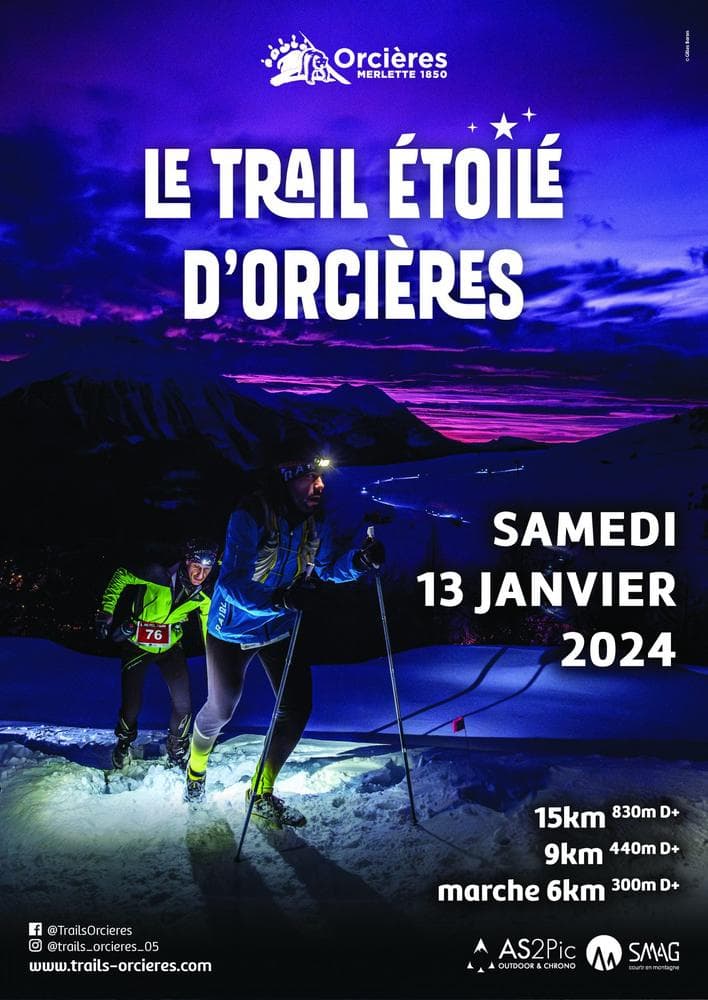 Affiche Le Trail étoilé d’Orcières 2024
