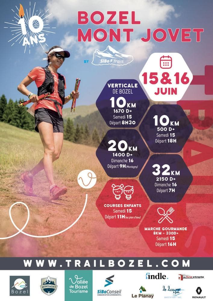 Affiche Les Trails de Bozel Mont-Jovet 2024