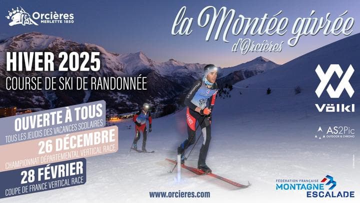Affiche La Montée givrée d’Orcières – Championnat départemental de Vertical Race 2024