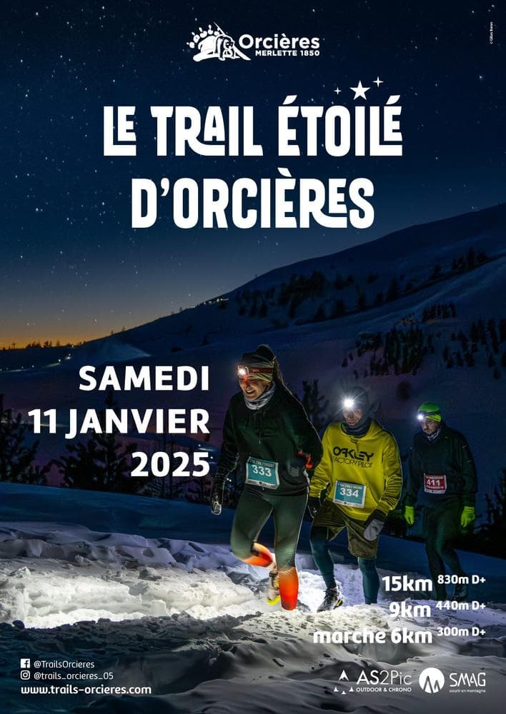 Affiche le Trail étoilé d’Orcières 2025