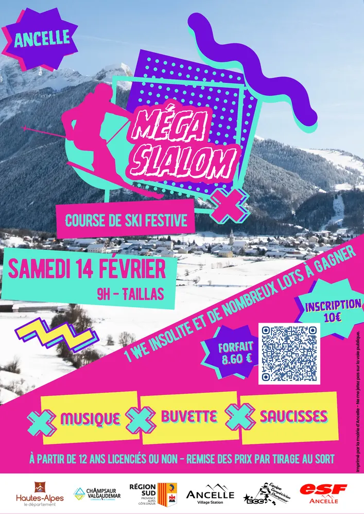 Affiche Ancelle Méga Slalom 2026