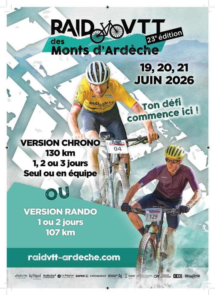 Affiche Raid VTT des Monts d’Ardèche 2026